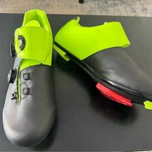 Neon Green and Black Cycling Shoes